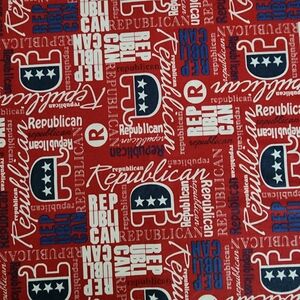 Red and Blue Republican Themed Fabric
